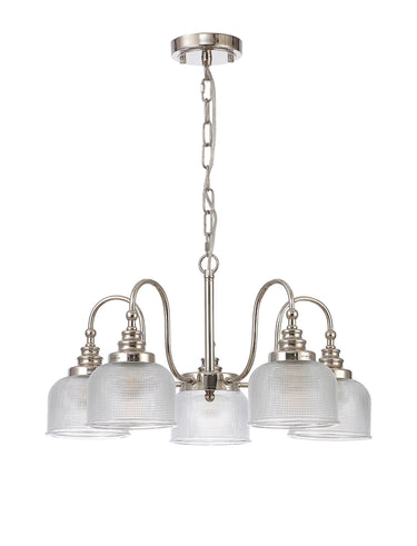 Bexley Pendant/Semi Flush 5 Light Polished Nickel