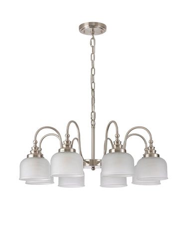 Bexley Pendant/Semi Flush 8 Light Satin Nickel