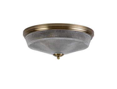 Bexley Flush 3 Light Antique Brass