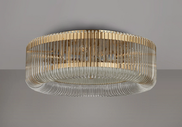 Jewel 60cm Flush Brass & Clear