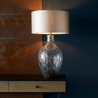 Artisan #2 Charcoal Glass Table Lamp Antique Brass (Base Only)