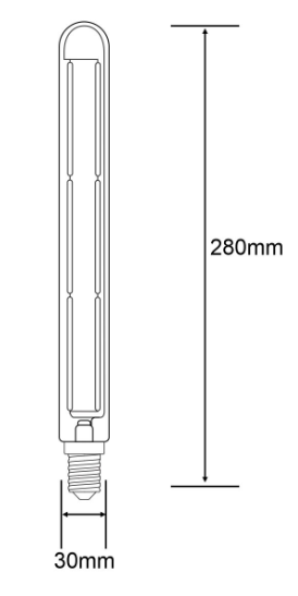 E27 Tubular Vintage Straight Filament 6W LED Long