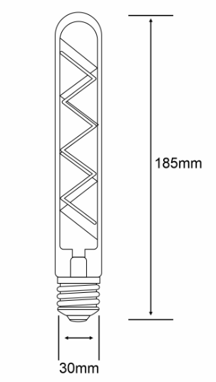 E27 Tubular Vintage 4 Watt LED Dimmable