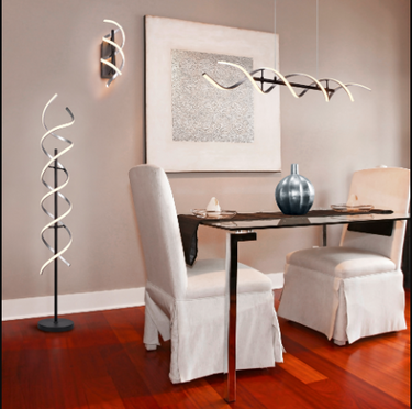 Sequence LED Floor Lamp Black / Brushed Aluminium
