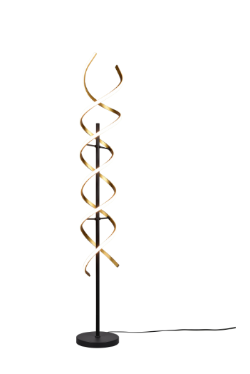 Sequence LED Floor Lamp Black / Matt Brass
