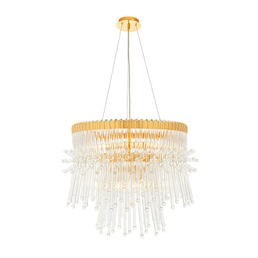 Lafayette 9 Light Pendant Polished Gold & Clear Glass