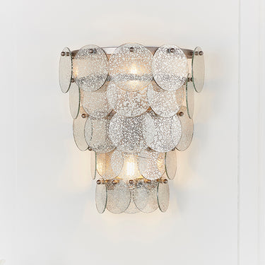 Mercury 2 Light Wall Lamp Antique Silver with Mercury Glass