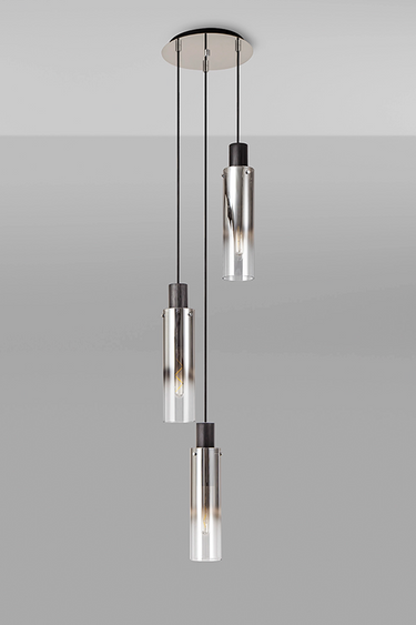 Manhattan 3 Light Spiral Slim Pendant Black