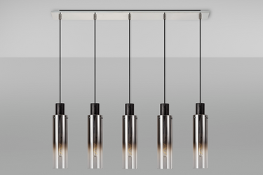 Manhattan 5 Light Bar Slim Pendant Black