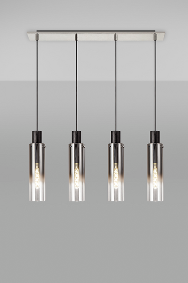Manhattan 4 Light Bar Slim Pendant Black