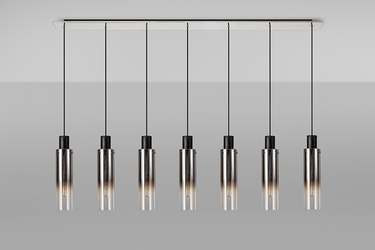 Manhattan 7 Light Bar Slim Pendant Black