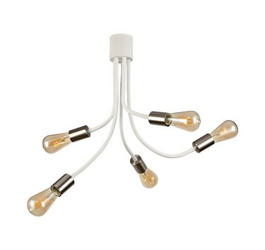 Tangle Flexible 5 Light White & Satin Chrome