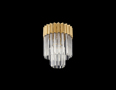 Pallas 3 Light Flush Brass & Clear Sculpted Glass