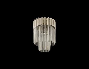 Pallas 3 Light Flush Polished Nickel & Clear Sculpted Glass