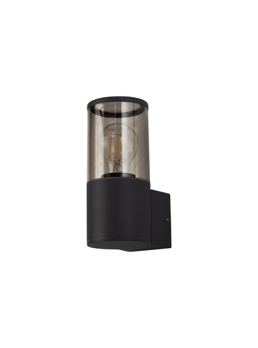 Cillan Upward Wall Light Anthracite & Smoked Glass IP54