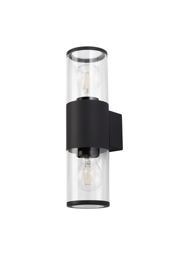 Cillan Up/Down Wall Light Anthracite & Clear Glass IP54