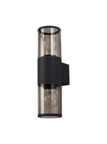 Cillan Up/Down Wall Light Anthracite & Smoked Glass IP54