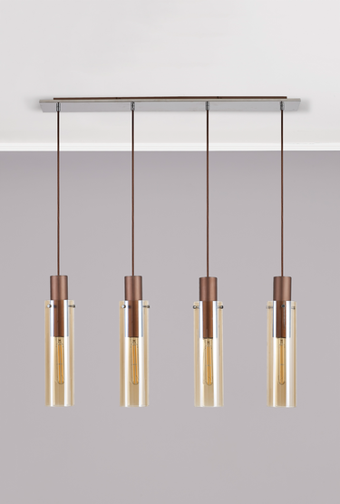 Manhattan 4 Light Bar Slim Pendant Mocha
