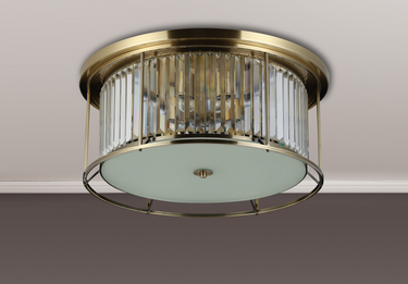 Dynasty 6 Light Flush Antique Brass