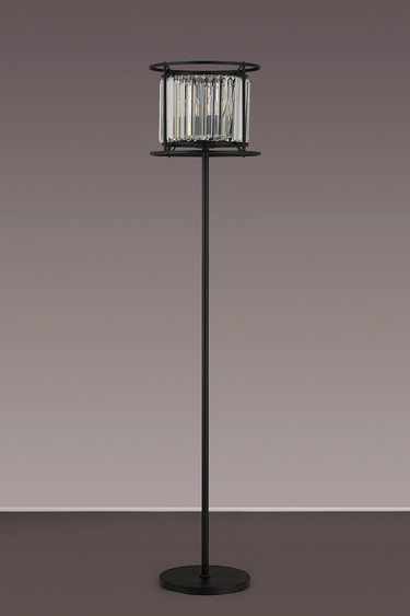 Dynasty 3 Light Floor Lamp Satin Black
