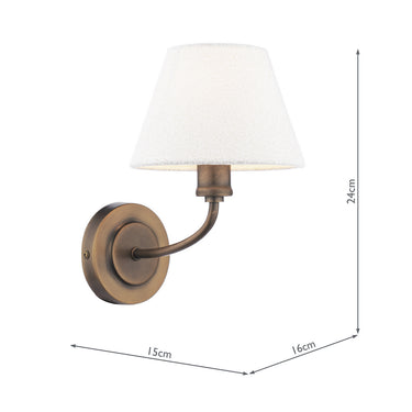 Laura Ashley Denston Single Wall Light Antique Bronze with Cream Shade