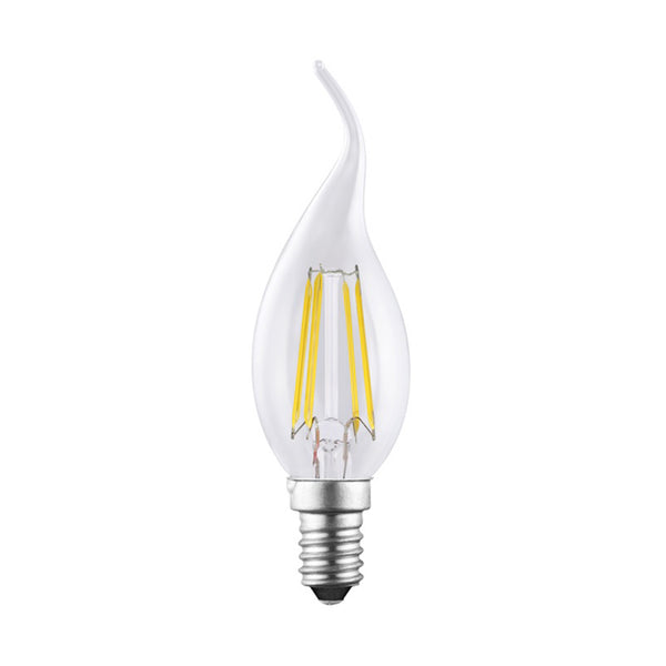 SES (E14) Candle (Flame Tip) LED 4W Clear Dimmable