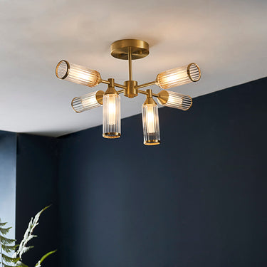 Boyd 6 Light Semi Flush Satin Brass
