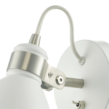 Frederick Wall Light White & Satin Chrome