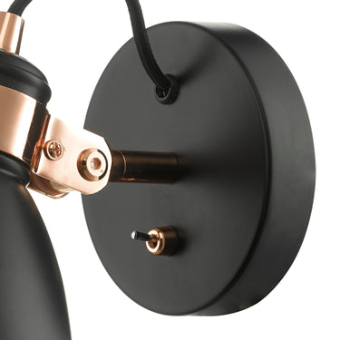 Frederick Wall Light Black & Copper