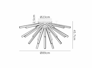 Rigel 8 Light Semi-Flush Polished Nickel and Champagne Glass