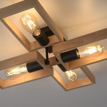 Franco 4 Light Flush Wood & Black