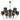 Garbo 9 Light Pendant Bronze C/W Black Bronze Shades