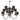 Garbo 15 Light Pendant Pewter C/W Black Silver Shades