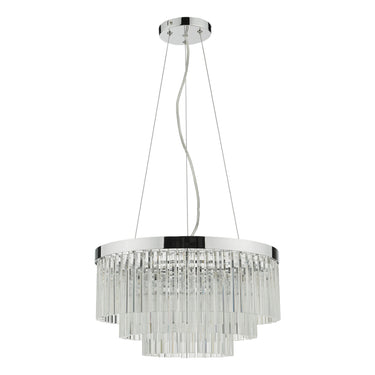Giovana 5 Light Pendant Polished Chrome & Clear Glass