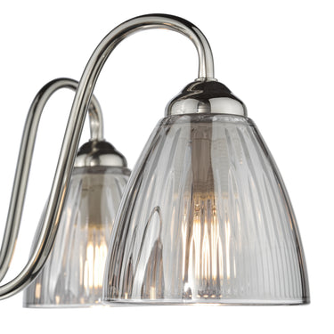 Glynis 5 Light Semi Flush Polished Nickel with Smoked Glass