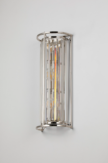 Dynasty Tall 3 Light Wall Light Polished Nickel