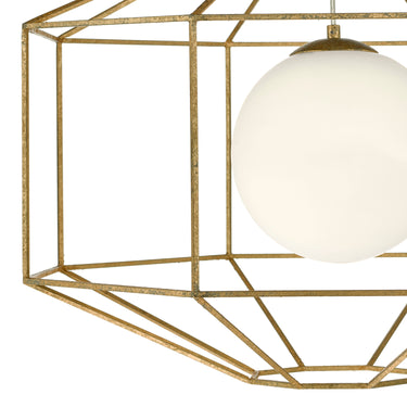 Izmir 1 Light Pendant Hexagonal Old Gold
