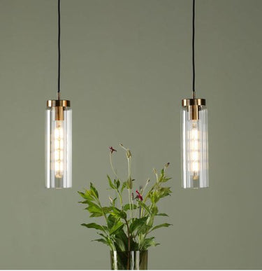 Jodelle 1 Light Pendant Polished Bronze & Clear Glass