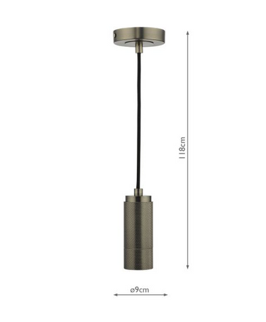 Knurled 1 Light Suspension Antique Chrome