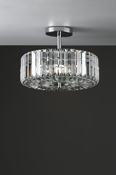 Laura Ashley Fernhurst 3LT Semi Flush Polished Chrome