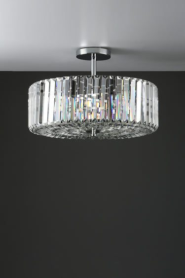 Laura Ashley Fernhurst 4LT Semi Flush Polished Chrome