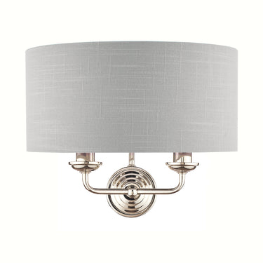 Laura Ashley Sorrento 2 Light Wall Bracket Polished Nickel with Silver Shade