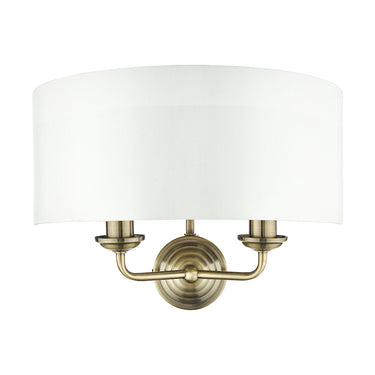 Laura Ashley Sorrento 2 Light Wall Bracket Antique Brass with Ivory Shade