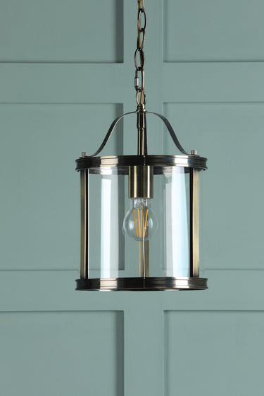 Laura Ashley Harrington Antique Brass 1 Light Lantern Ceiling Light