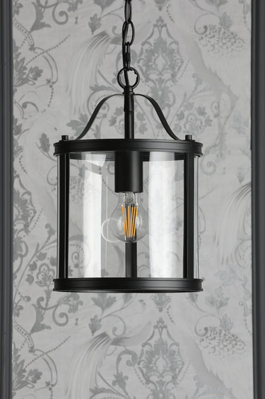Laura Ashley Harrington Matt Black 1 Light Lantern Ceiling Light