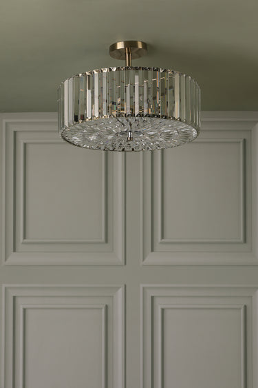 Laura Ashley Fernhurst 4LT Semi Flush Antique Brass