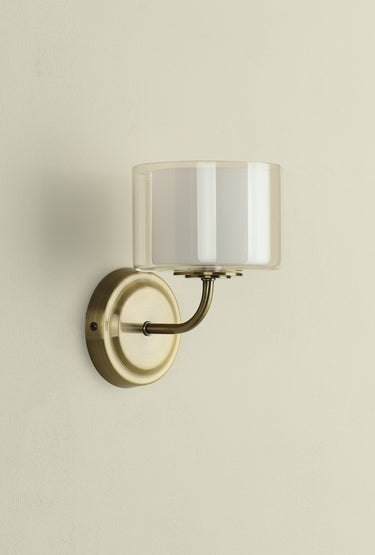 Laura Ashley Southwell Antique Brass Wall Light & Glass Shade