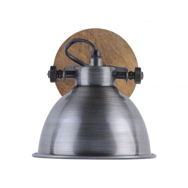 Retro 1 Light Ceiling/Wall Light Iron & Wood Finish