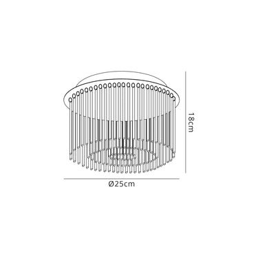 Jess Flush 4 Light, IP44, Polished Chrome/Clear Glass