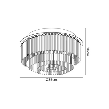 Jess Flush 6 Light, IP44, Polished Chrome/Clear Glass